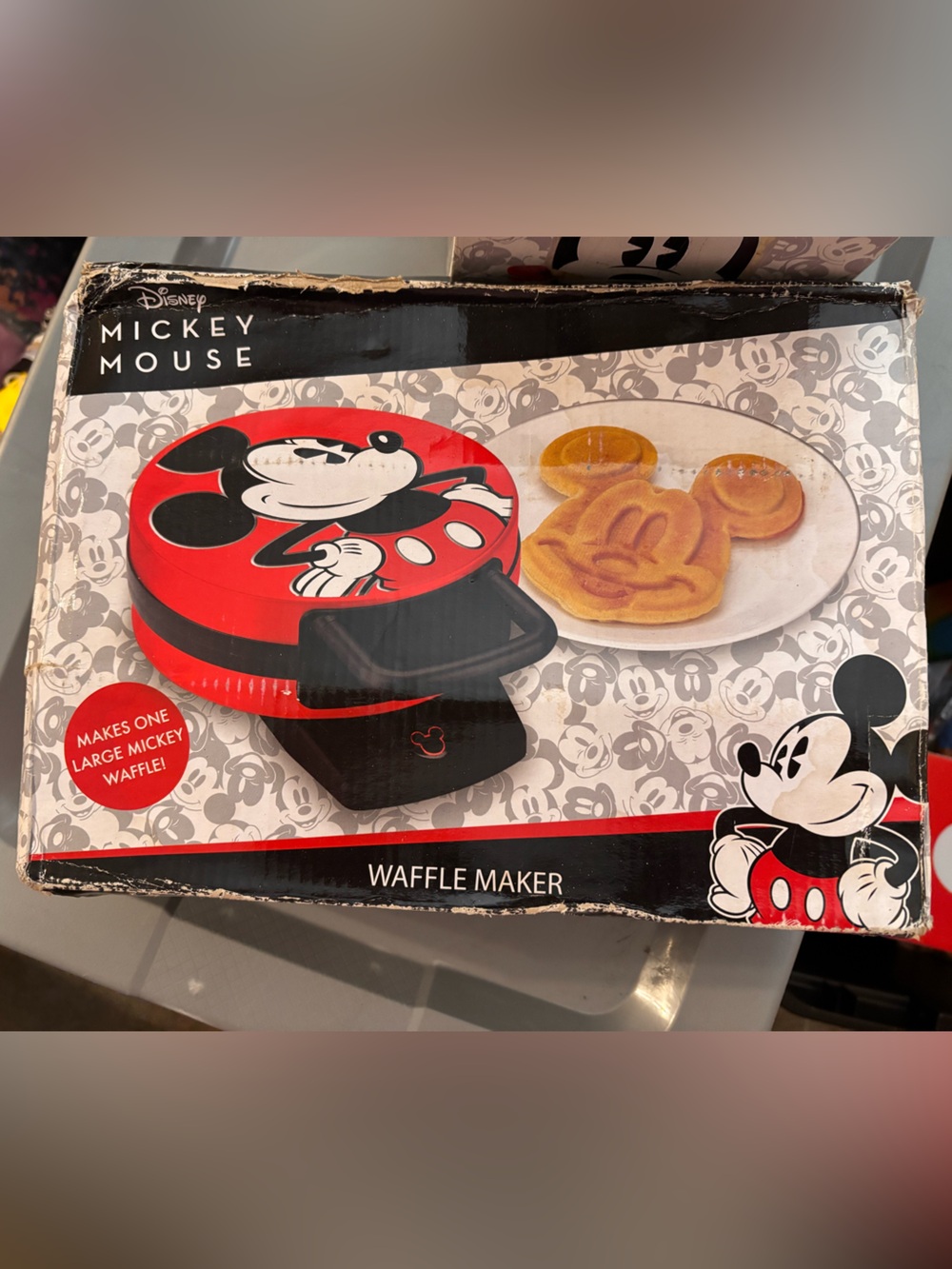Disney Mickey Mouse Red and Black Character Waffle Maker
